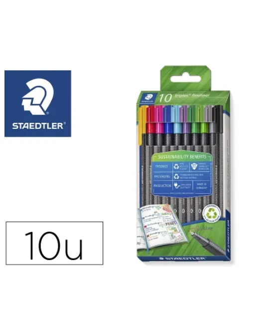 Estuche 4 rotuladores colores surtidos fluorescente textsurfer classic 364 eco edition. staedtler 364 rc4