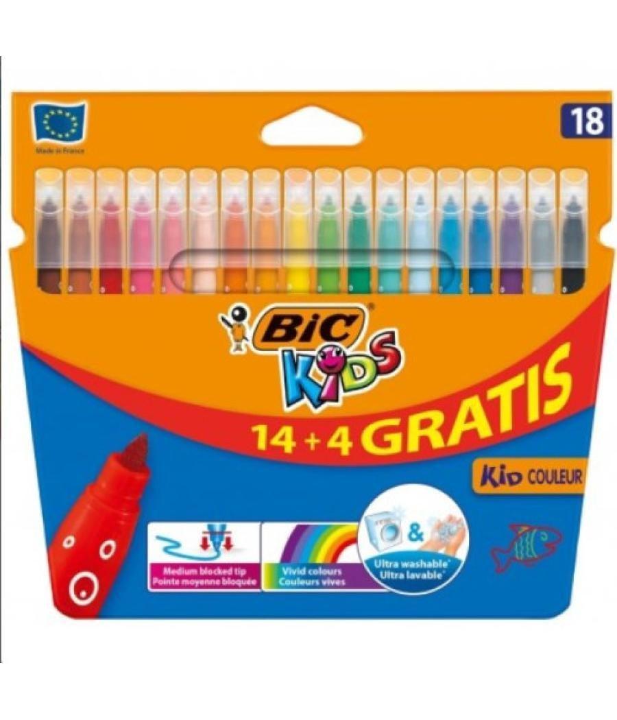 Estuche rotuladores formato especial 18 uds kid couleur bic 9375092