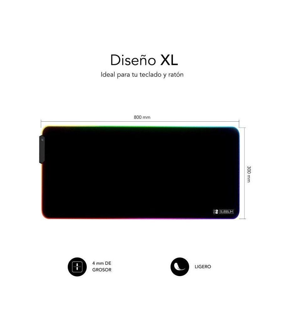Alfombrilla Subblim MP-02RGB01 LED RGB XL/ 800 x 300 x 4 mm - Imagen 3