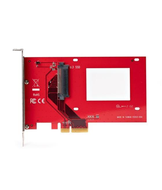 StarTech.com Tarjeta Adaptador U.3 a PCIe - Adaptador PCIe 4.0 x4 para SSDs U.3 NVMe de 2,5" - Tarjeta de Expansión PCI Express 