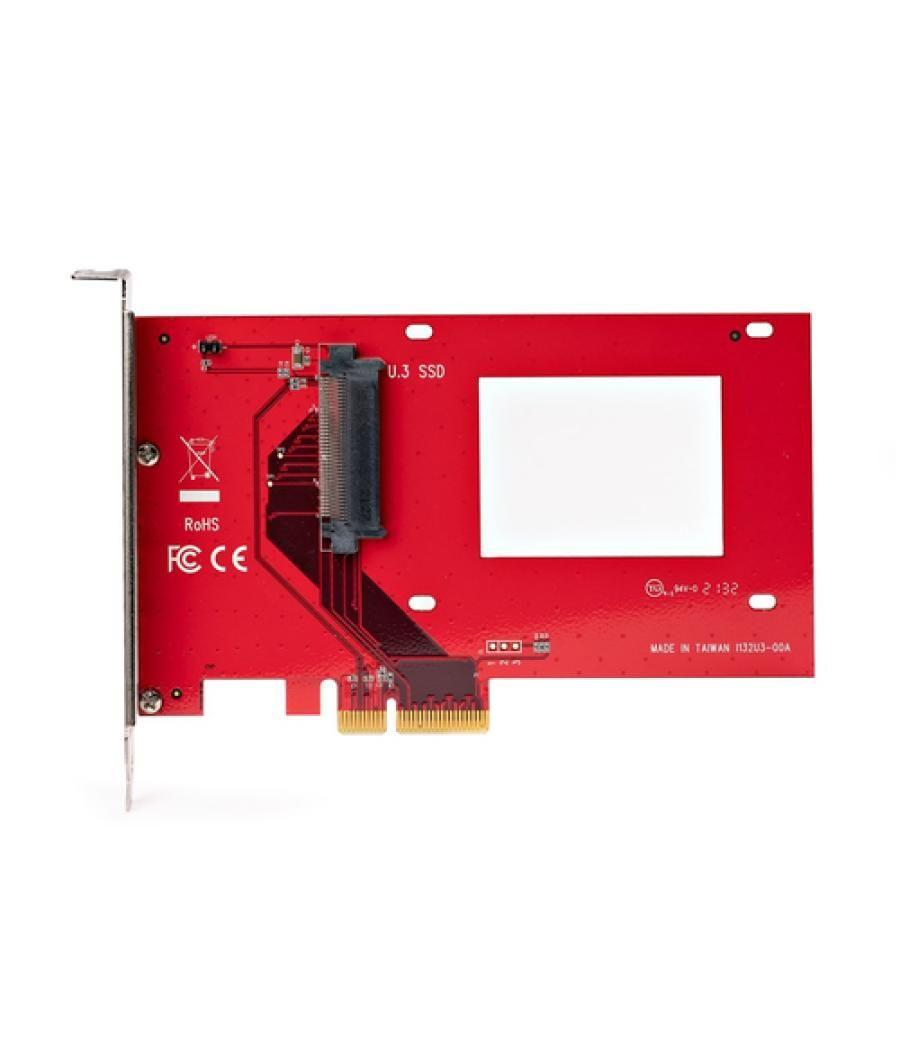 StarTech.com Tarjeta Adaptador U.3 a PCIe - Adaptador PCIe 4.0 x4 para SSDs U.3 NVMe de 2,5" - Tarjeta de Expansión PCI Express 