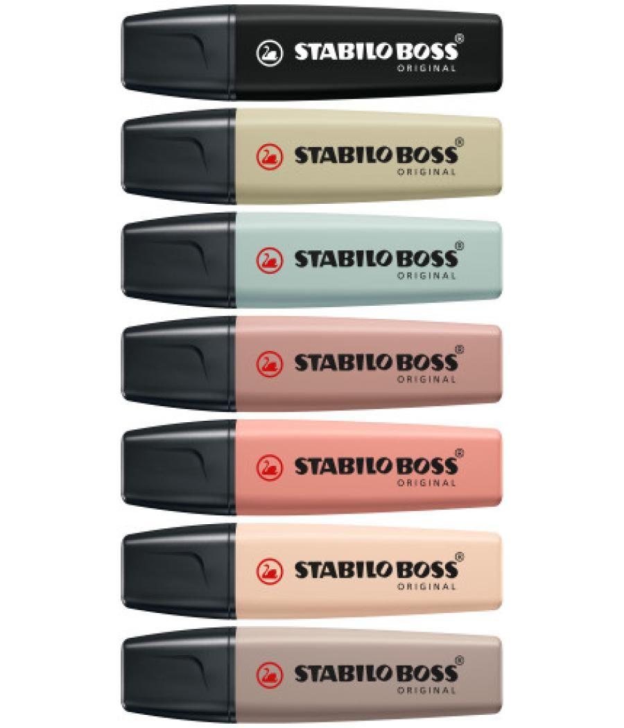 Stabilo boss naturecolors marcador 6 pieza(s) punta de cincel negro, bronce, verde, gris, verde claro