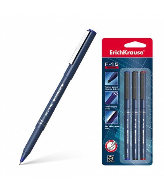 Bolígrafo de trazo fino erichkrause f-15, tinta color: azul erich krause 37065