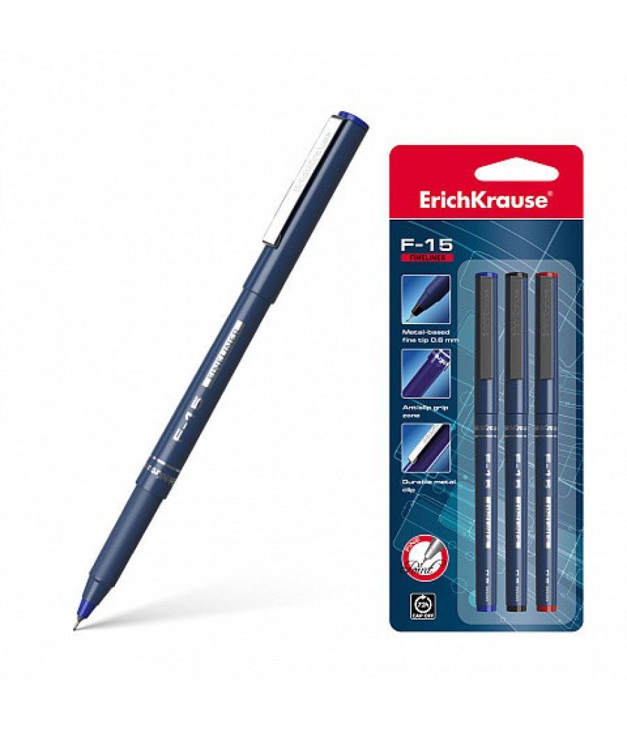 Bolígrafo de trazo fino erichkrause f-15, tinta color: azul erich krause 37065