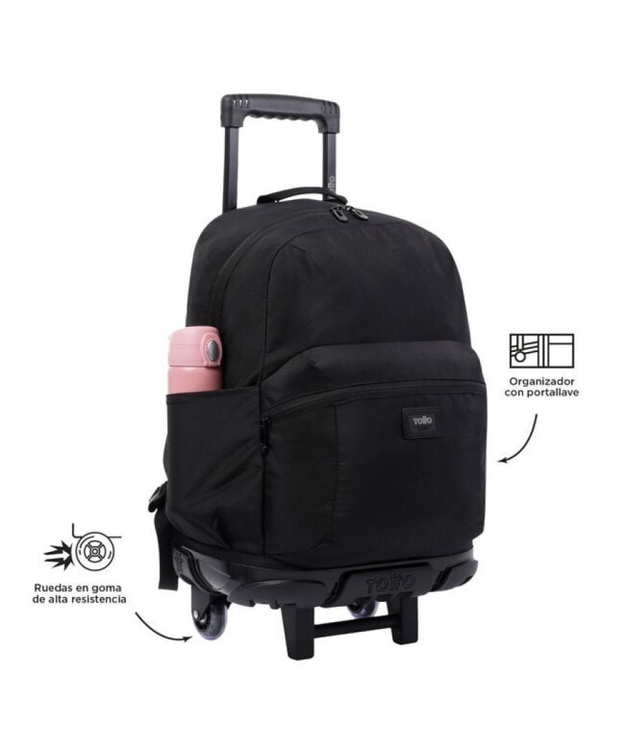 Mochila escolar con ruedas grande negra - trik totto ma03tki003-22200-n01