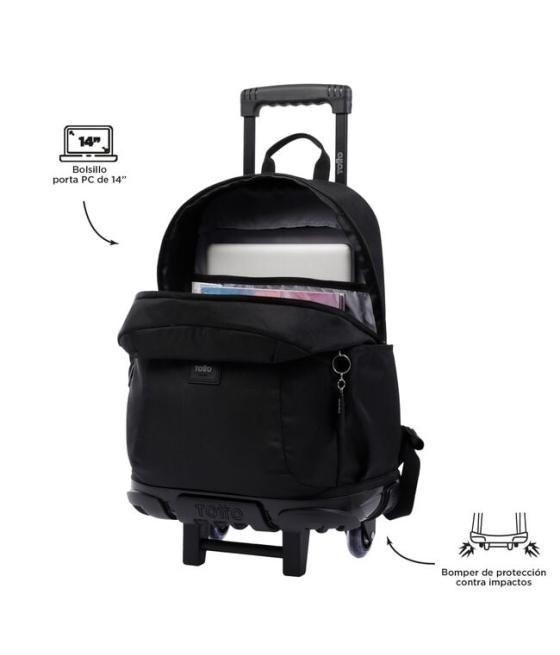 Mochila escolar con ruedas grande negra - trik totto ma03tki003-22200-n01