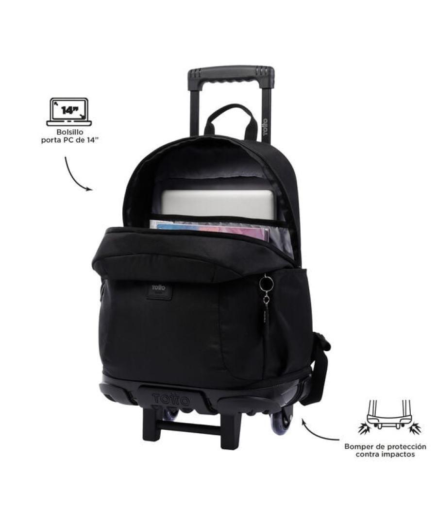 Mochila escolar con ruedas grande negra - trik totto ma03tki003-22200-n01