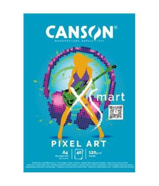 Bloc enc 21x29,7 40h xsmart pixel art 120g canson c32250p004