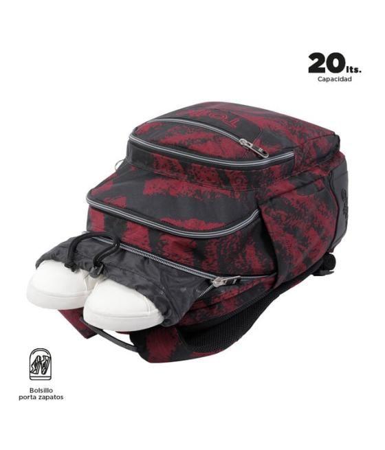 Mochila escolar tiza roja - crayoles totto ma04eco029-2310n-5c5