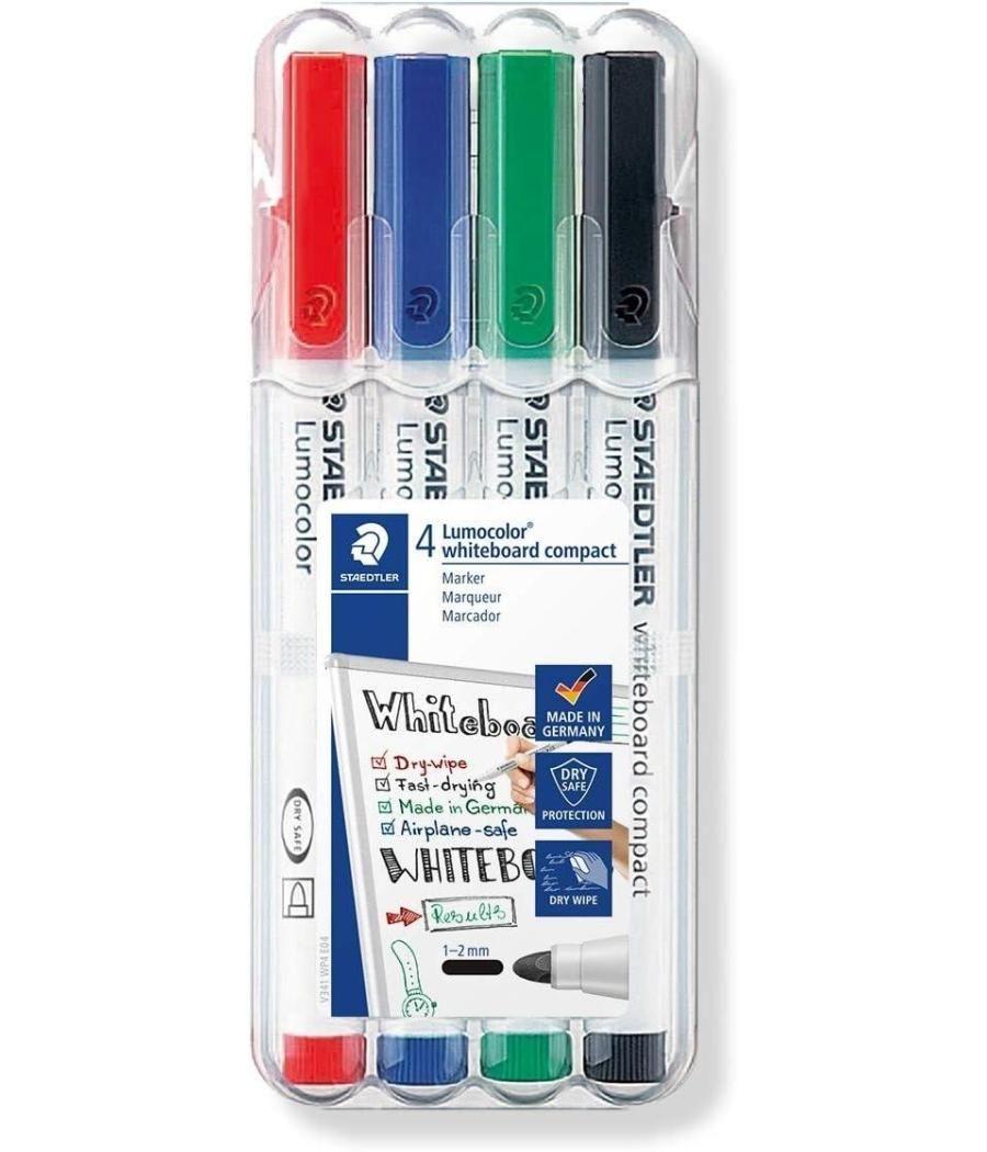 Staedtler rotulador pizarra blanca lumocolor punta redonda colores surtidos -estuche de 4u-