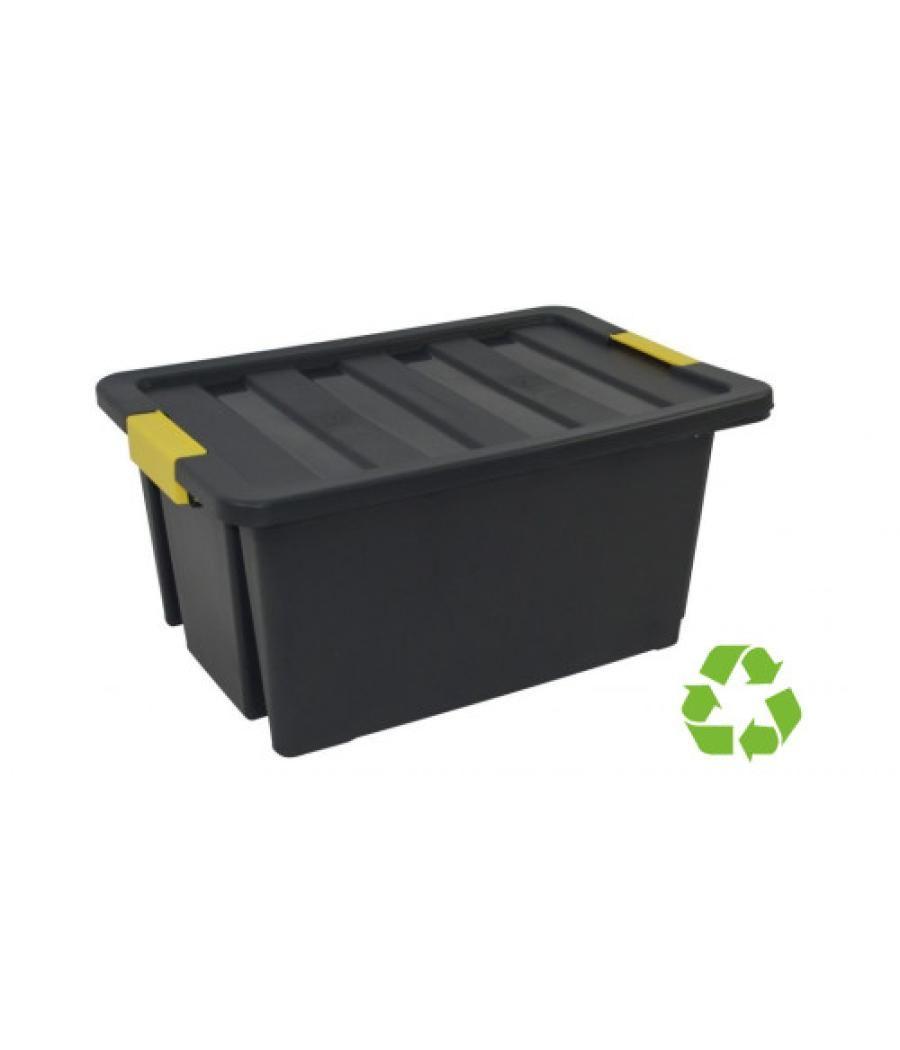 Caja sostenible de almacenaje con tapa y ruedas 55 litros 43x63x30cm pp negro archivo 2000 cp1481055 ne