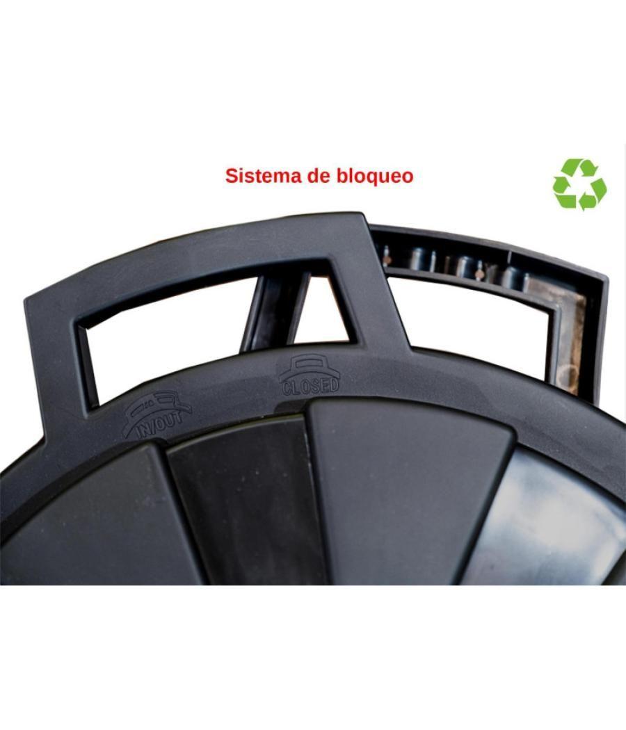 Contenedor sostenible de reciclaje con tapa 100 litros 54x64x68 cm pp negro archivo 2000 cp1426100 ne