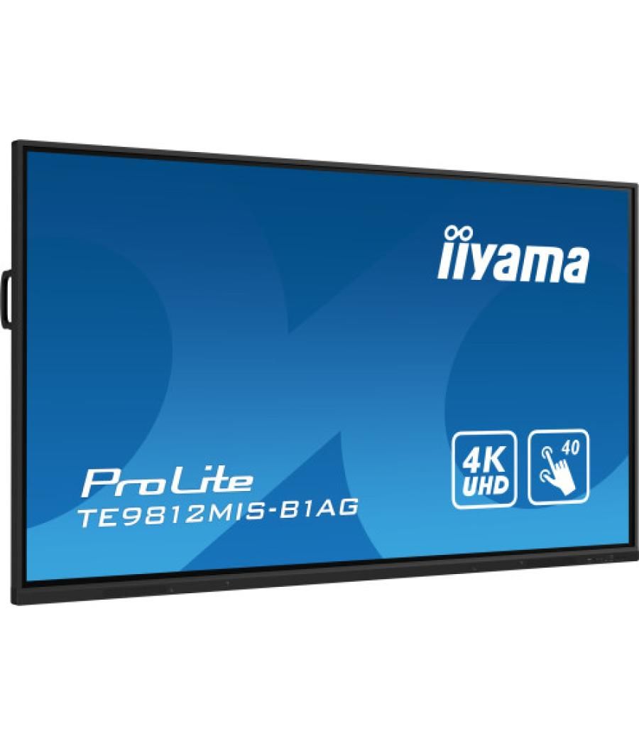 Iiyama prolite pizarra de caballete digital 2,49 m (98") led wifi 400 cd / m² 4k ultra hd negro pantalla táctil procesador incor