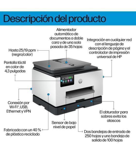 HP OfficeJet Pro Impresora multifunción 9130b, Color, Impresora para Pequeñas y medianas empresas, Imprima, copie, escanee y env