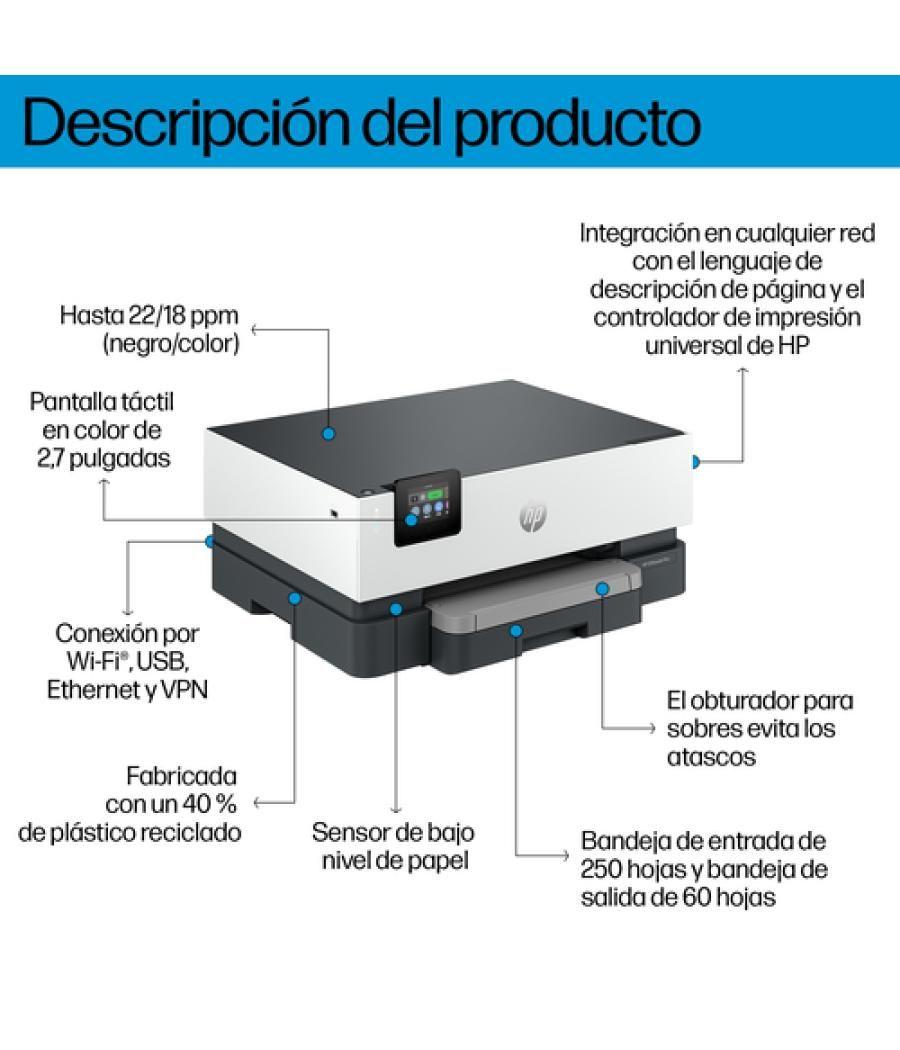 HP OfficeJet Pro Impresora 9110b, Color, Impresora para Home y Home Office, Estampado, Conexión inalámbrica; Impresión a doble c