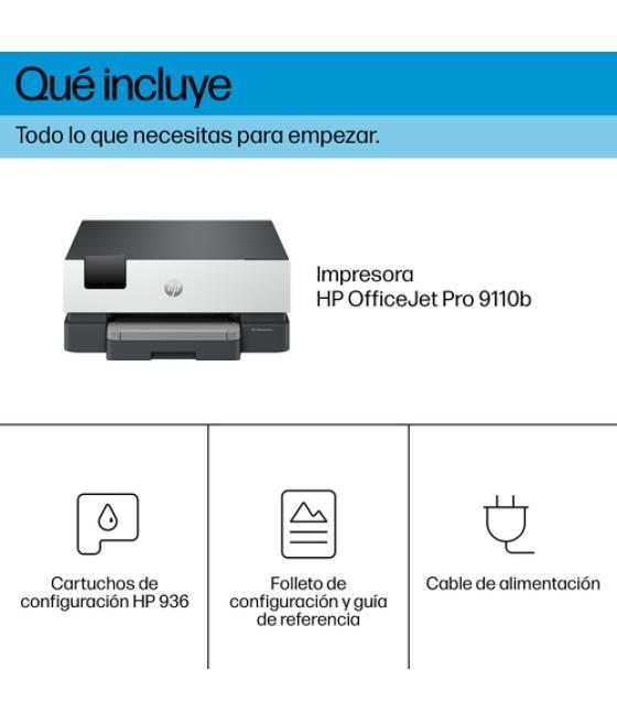 HP OfficeJet Pro Impresora 9110b, Color, Impresora para Home y Home Office, Estampado, Conexión inalámbrica; Impresión a doble c