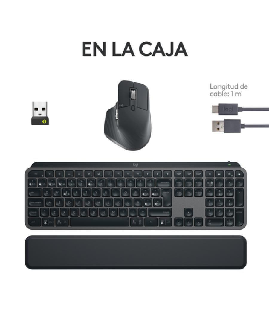 Logitech MX Keys S Combo teclado Ratón incluido RF Wireless + Bluetooth QWERTY Español Grafito