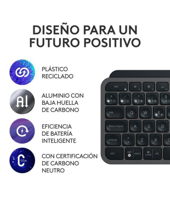 Logitech MX Keys S Combo teclado Ratón incluido RF Wireless + Bluetooth QWERTY Español Grafito