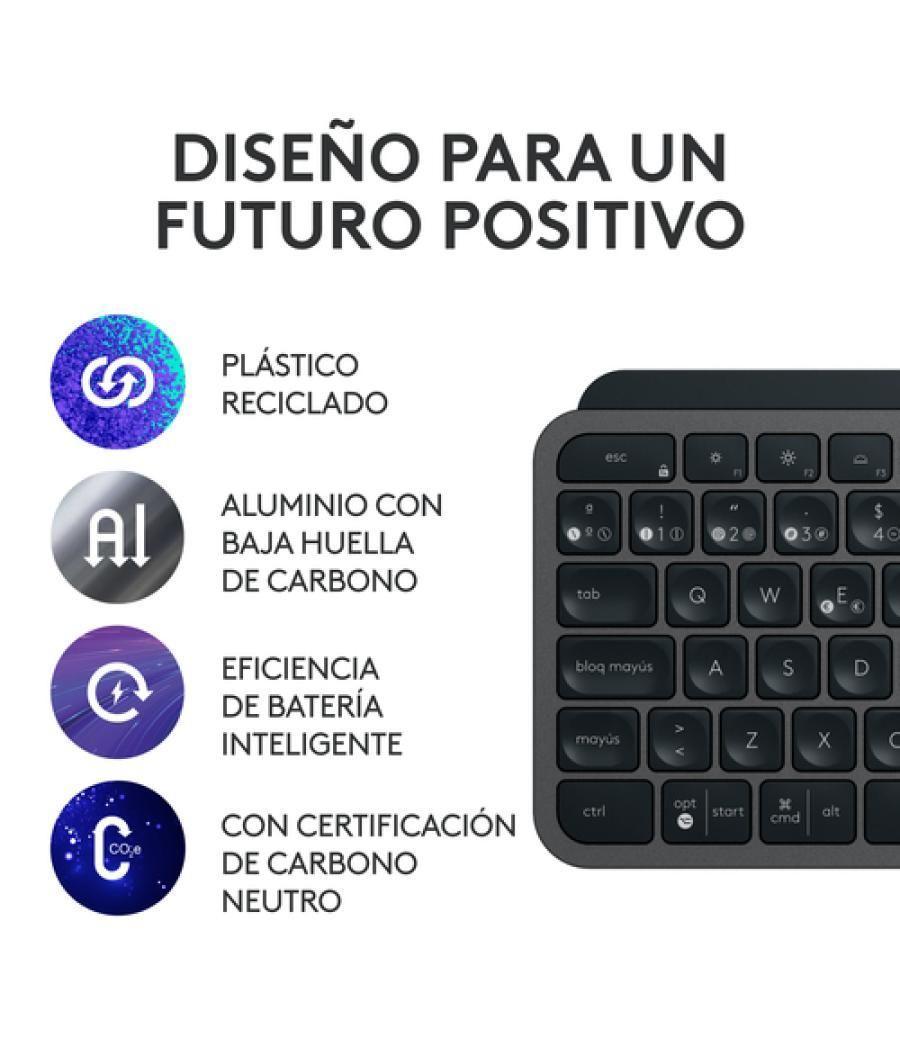 Logitech MX Keys S Combo teclado Ratón incluido RF Wireless + Bluetooth QWERTY Español Grafito