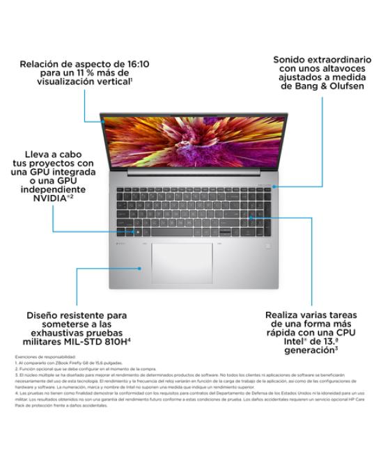 HP ZBook Firefly 16 G10 Estación de trabajo móvil 40,6 cm (16") WUXGA Intel® Core™ i7 i7-1360P 32 GB DDR5-SDRAM 1 TB SSD Wi-Fi 6