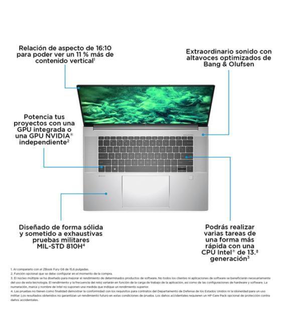 HP ZBook Studio 16 G10 Estación de trabajo móvil 40,6 cm (16") WQUXGA Intel® Core™ i9 i9-13900H 32 GB DDR5-SDRAM 1 TB SSD NVIDIA