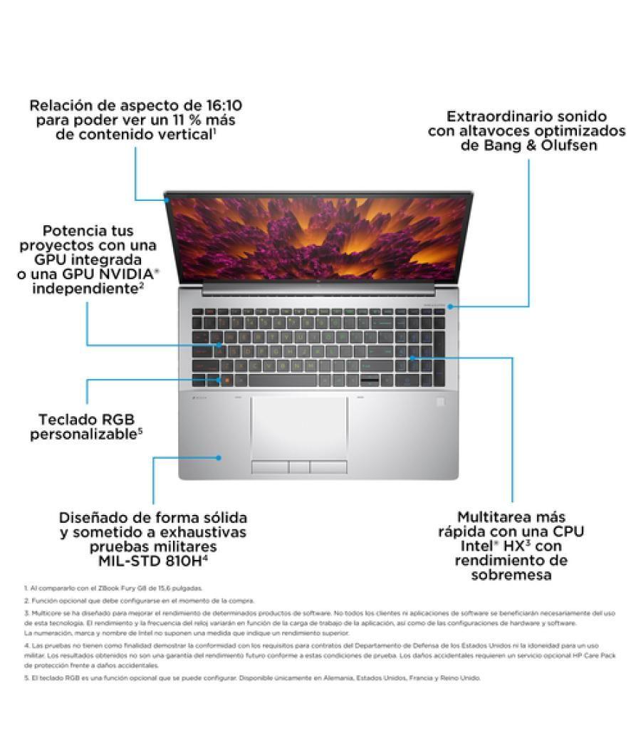 HP ZBook Fury 16 G10 Estación de trabajo móvil 40,6 cm (16") WUXGA Intel® Core™ i9 i9-13950HX 32 GB DDR5-SDRAM 1 TB SSD NVIDIA R