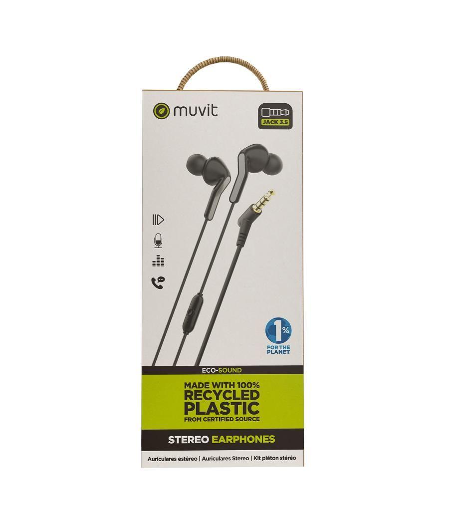 Muvit for change auriculares estéreo e57 3.5mm negro