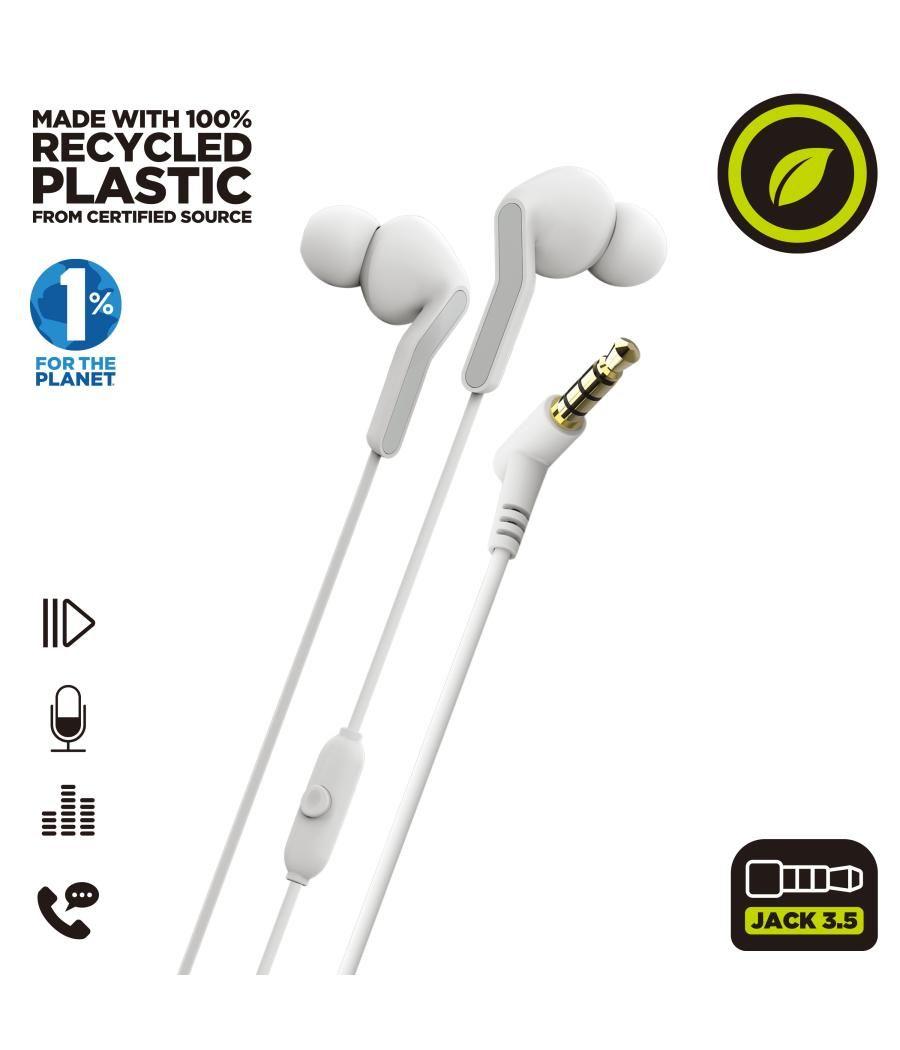 Muvit for change auriculares estéreo e57 3.5mm blancos