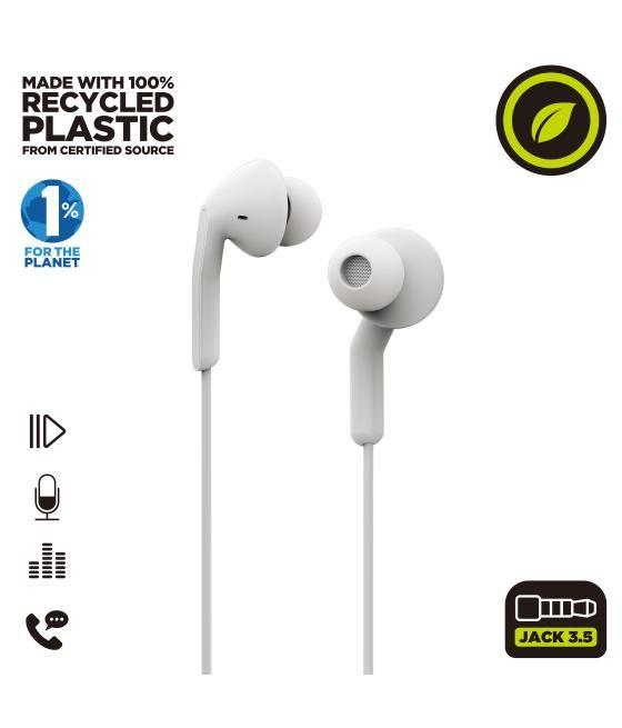 Muvit for change auriculares estéreo e57 3.5mm blancos