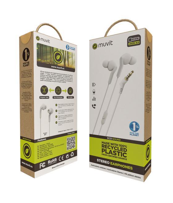 Muvit for change auriculares estéreo e57 3.5mm blancos