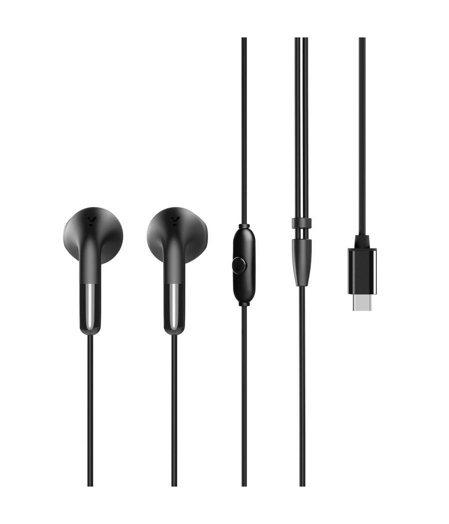 Muvit for charge auriculares estéreo e58 tipo c negros