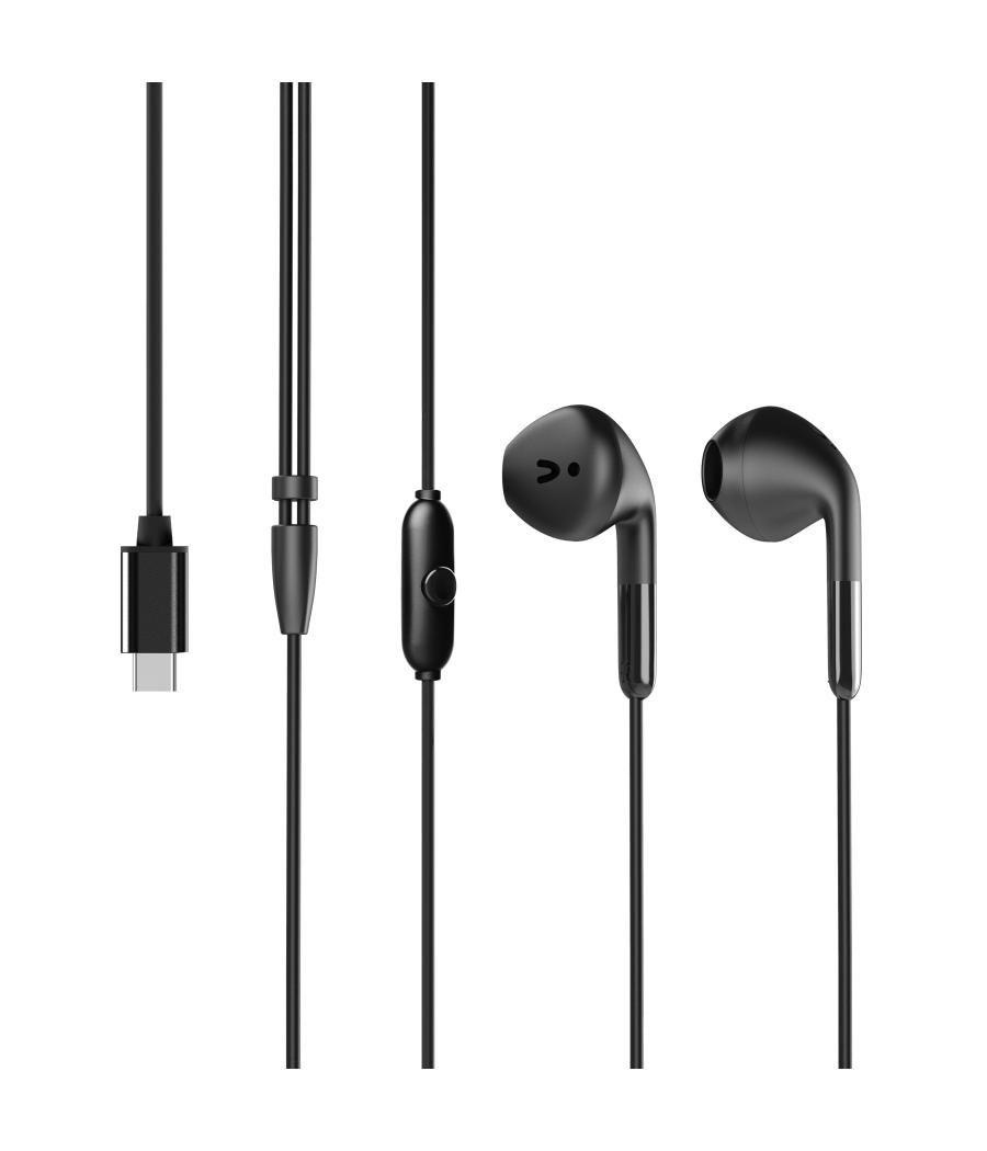 Muvit for charge auriculares estéreo e58 tipo c negros