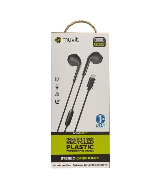 Muvit for charge auriculares estéreo e58 tipo c negros