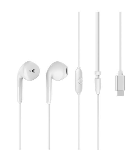 Muvit for charge auriculares estéreo e58 tipo c blancos