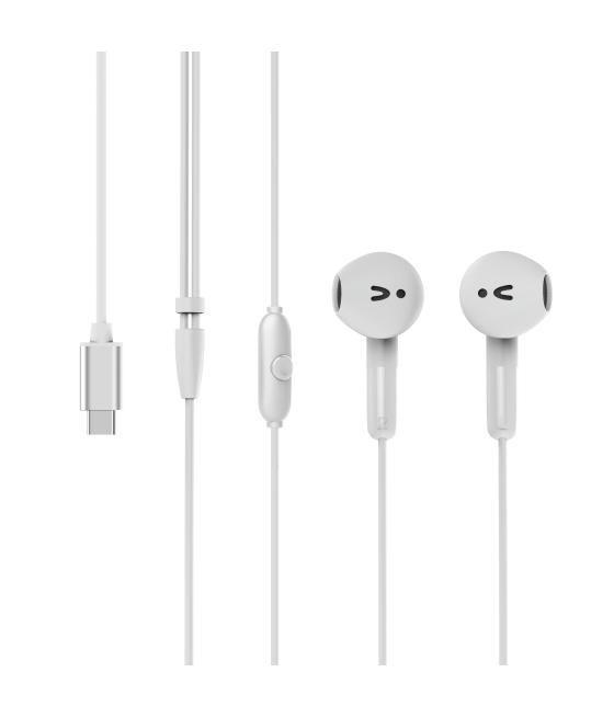 Muvit for charge auriculares estéreo e58 tipo c blancos