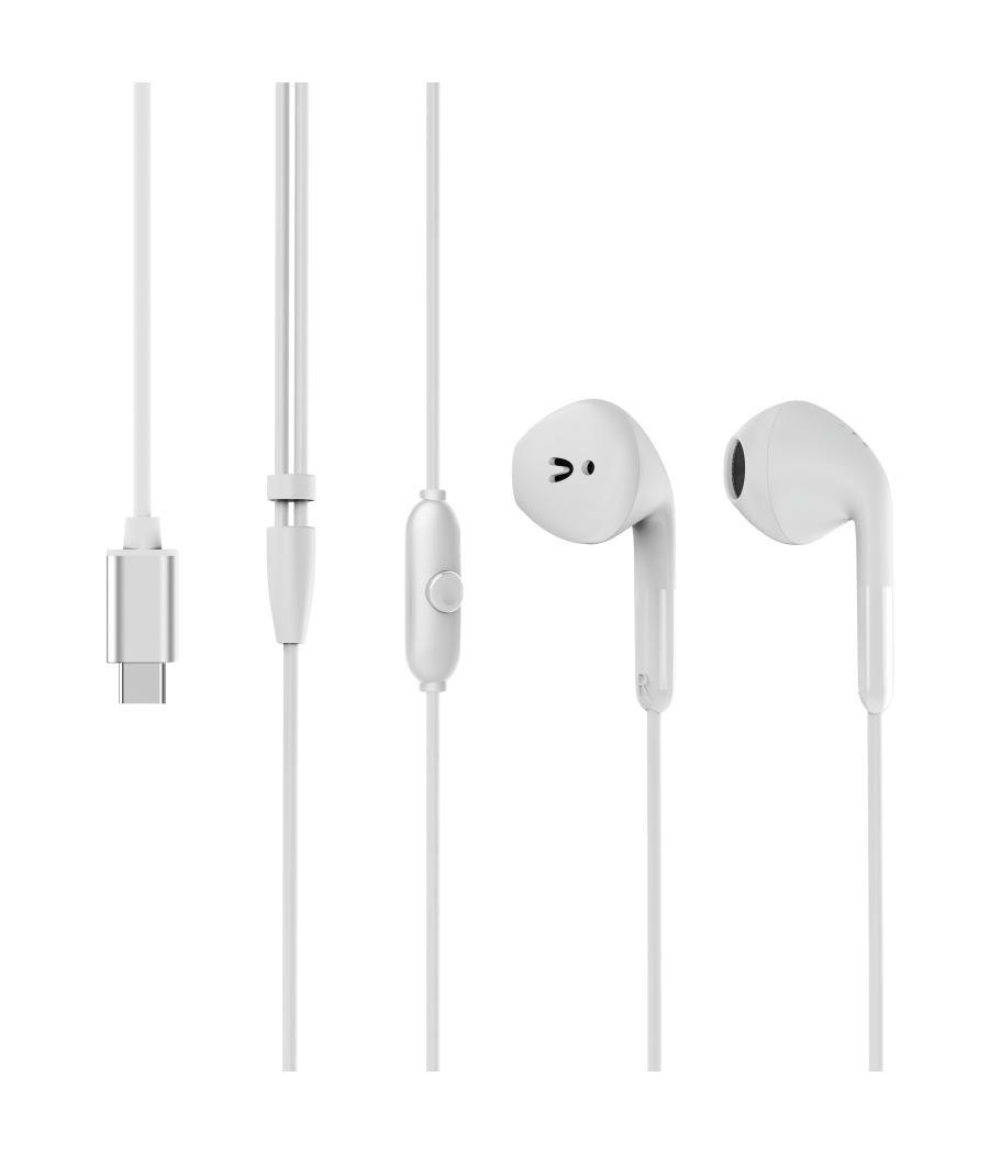 Muvit for charge auriculares estéreo e58 tipo c blancos