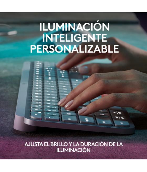 Logitech MX Keys S teclado RF Wireless + Bluetooth QWERTY Español Aluminio, Blanco