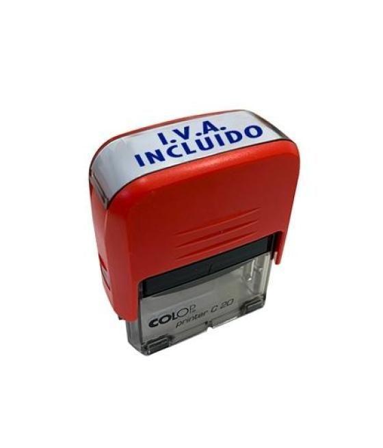 Colop sello printer c20 formula  iva incluido  almohadilla e/20 14x38mm rojo