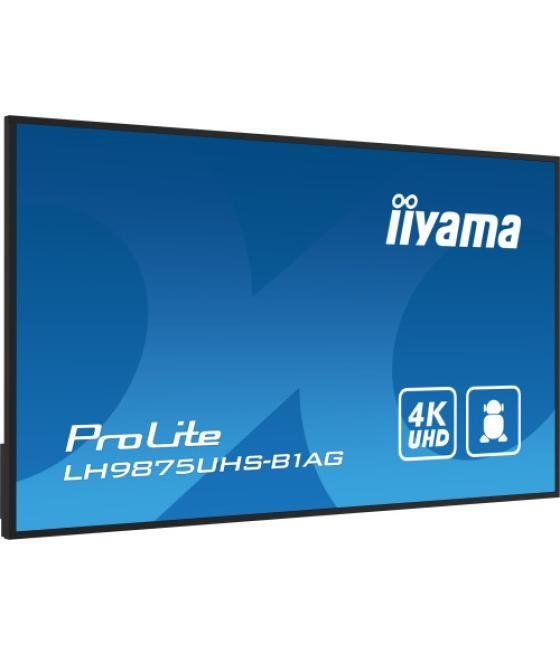 Iiyama prolite pizarra de caballete digital 2,49 m (98") led wifi 500 cd / m² 4k ultra hd negro procesador incorporado android 1