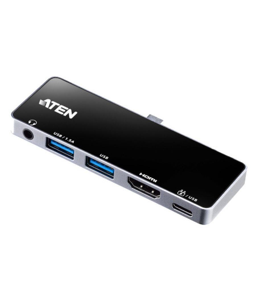 Aten docking station de viaje usb-c con pasarela de alimentación