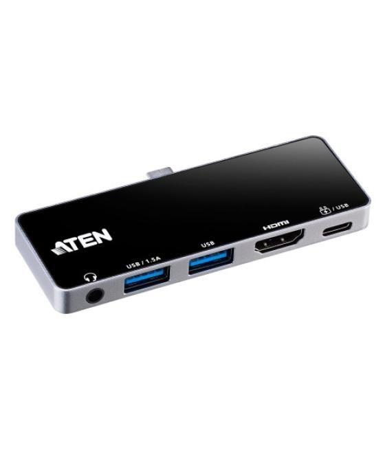 Aten docking station de viaje usb-c con pasarela de alimentación