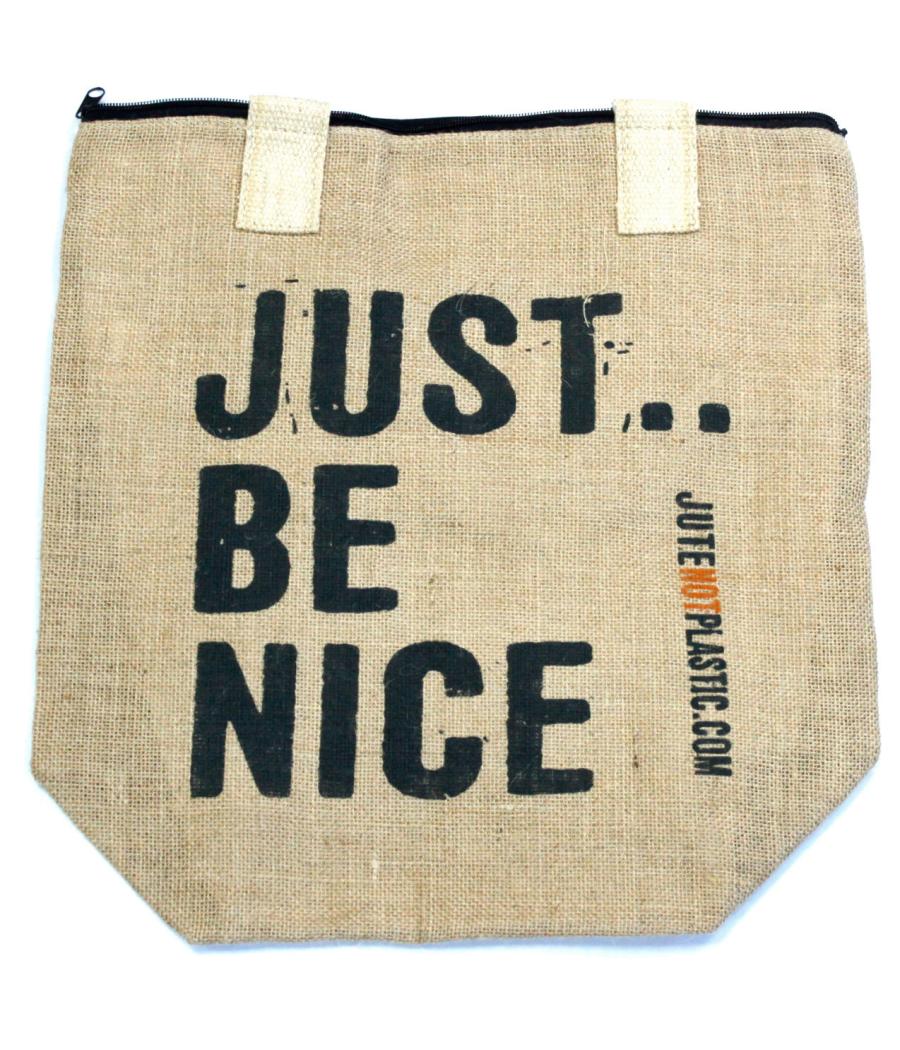 Bolso de yute ecológico - Just be nice - (4 diseños surtidos)