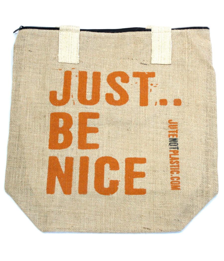 Bolso de yute ecológico - Just be nice - (4 diseños surtidos)