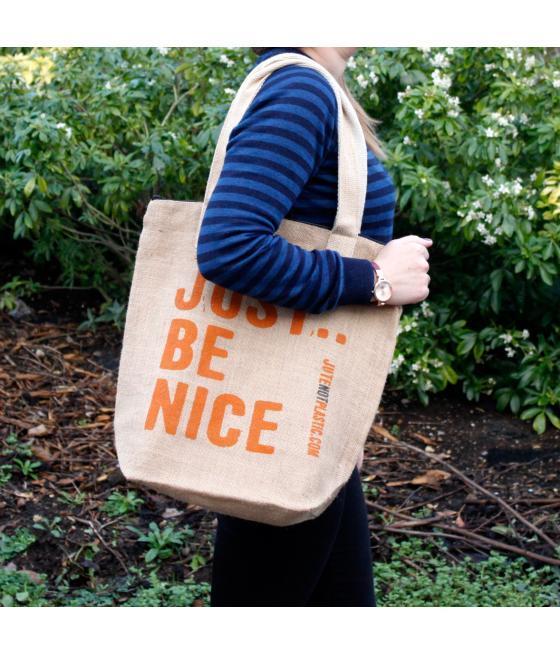 Bolso de yute ecológico - Just be nice - (4 diseños surtidos)