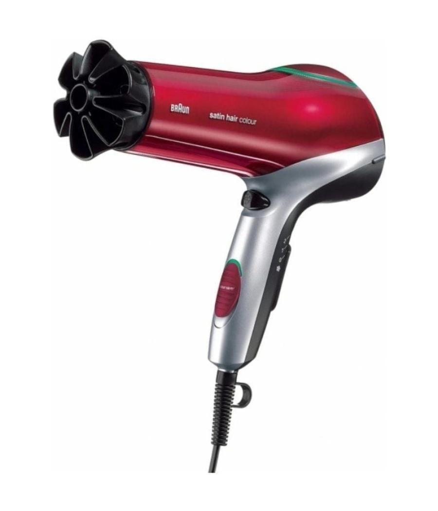 Secador braun satin hair 7 hd770e/ 2200w/ iónico/ rojo y plata