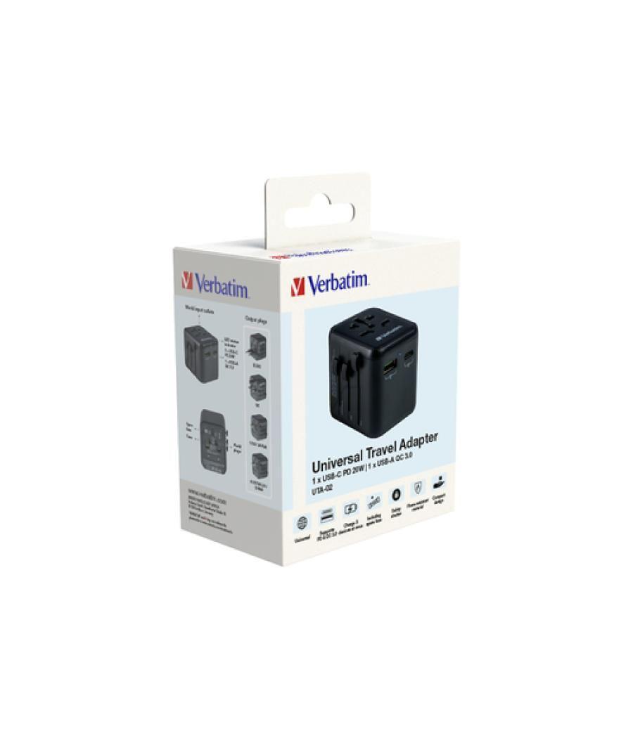 Verbatim 49544 adaptador de enchufe eléctrico Universal Negro