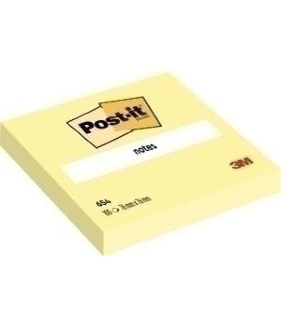 Post-it blocs notas 654 100h 76x76 canary yellow