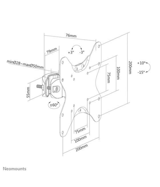 Neomounts soporte de poste para TV