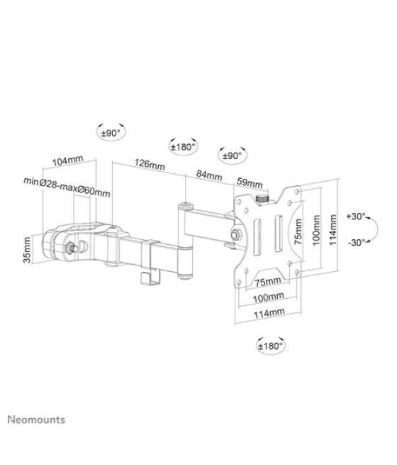 Neomounts soporte de poste para TV