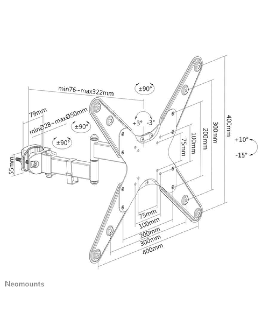 Neomounts soporte de poste para TV